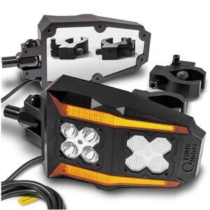 UTV Side Mirrors w/ Amber Turn Signals & LED Pods – Fits RZR Ranger Can-Am